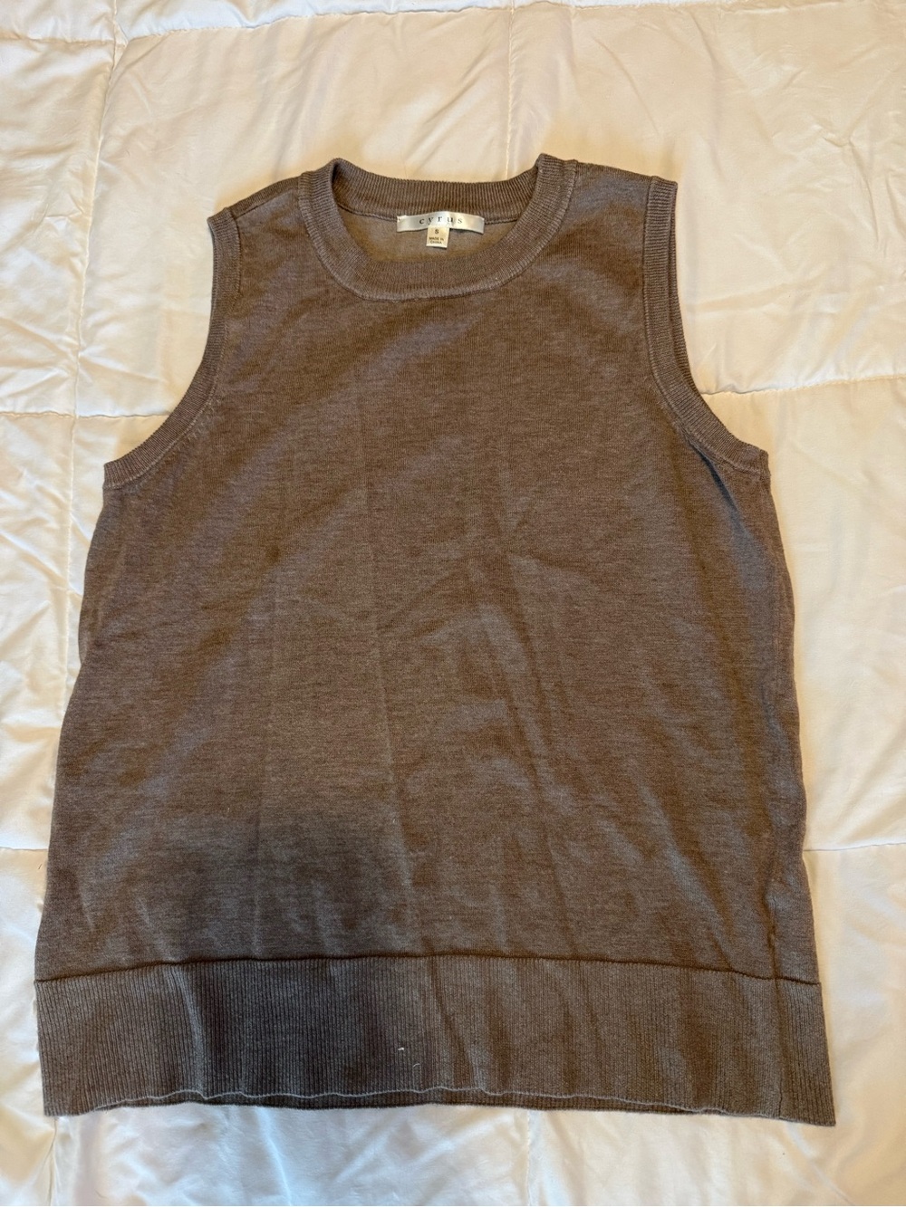 Cyrus Brown Knit Sleeveless Tank